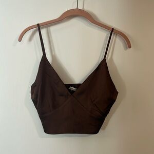NWT Abercrombie & Fitch Satin-Look Crop Top, Small